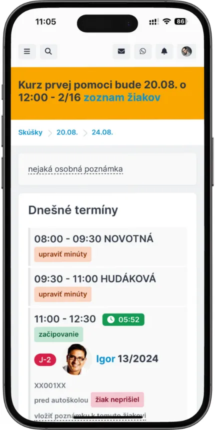 Nástenka inštruktora – jazdy.sk