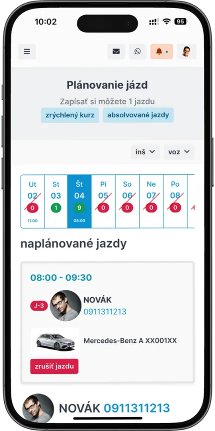 Plánovanie jázd – jazdy.sk